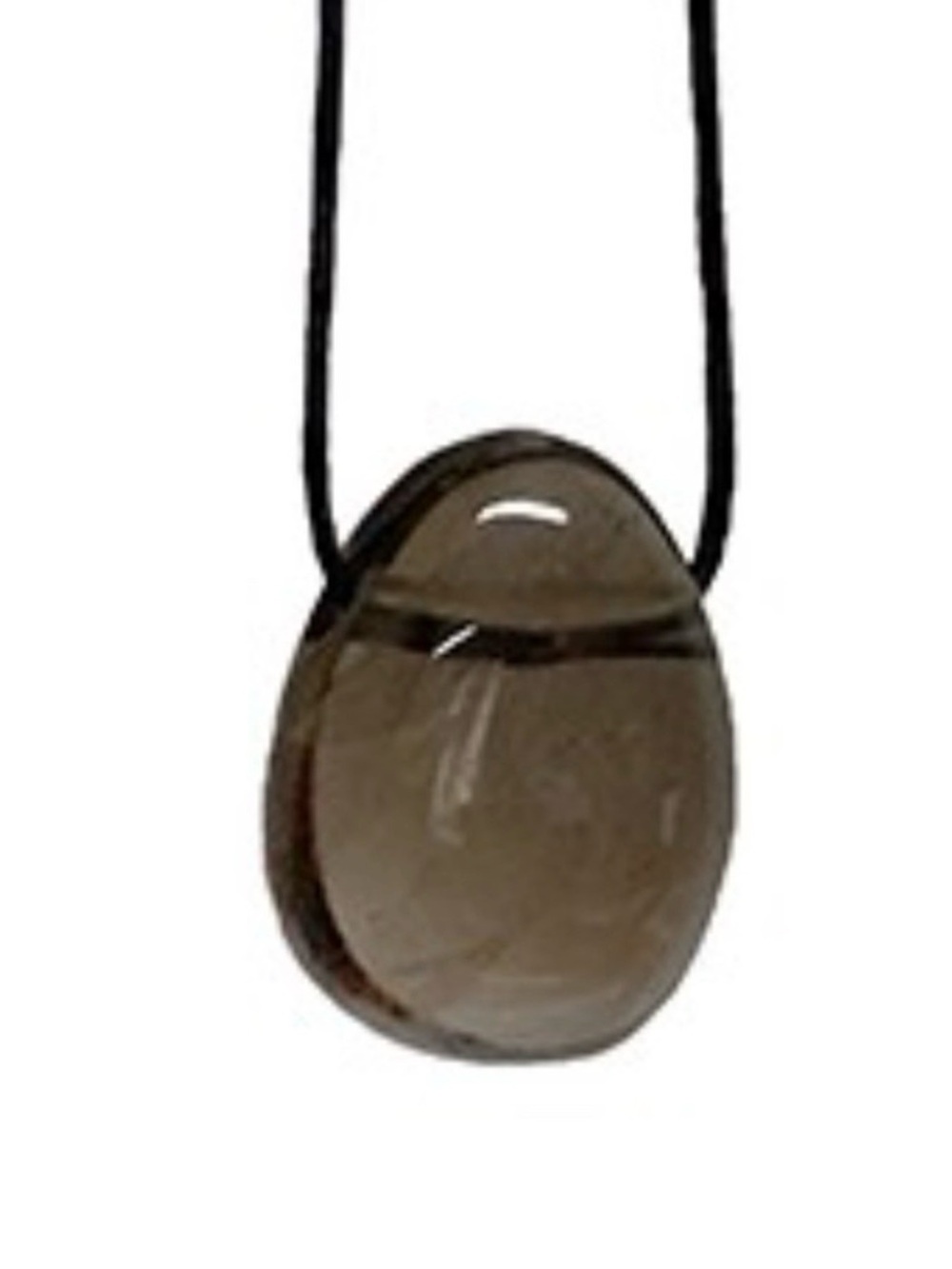 Smoky Quartz Crystal Pendant Necklace Brown Gemstone Black Cord Healing Meditati